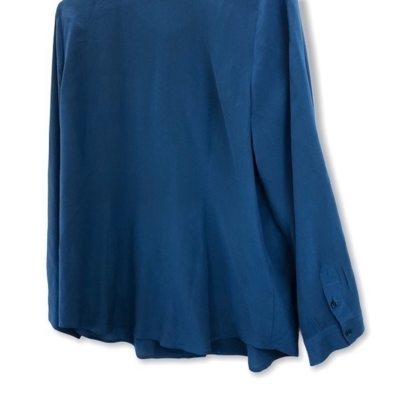 Joie 100% Silk Blue Tunic Long Sleeve Blouse - Picture 5 of 6
